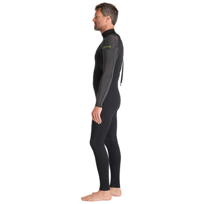 C-Skins NuWave Element 3/2mm Mens FL Back Zip Steamer in Black/Meteor/Olive