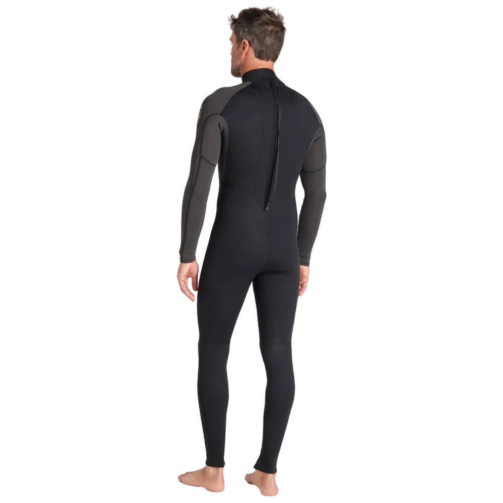 C-Skins NuWave Element 3/2mm Mens FL Back Zip Steamer in Black/Meteor/Olive