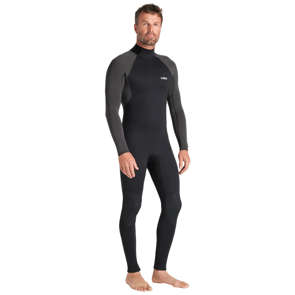 C-Skins NuWave Element 3/2mm Mens FL Back Zip Steamer in Black/Meteor/Olive