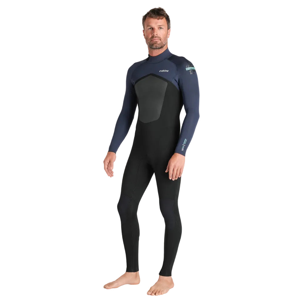 C-Skins NuWave Legend 3/2mm Mens GBS Back Zip Wetsuit 2026 - Black/Bluestone/Petrol