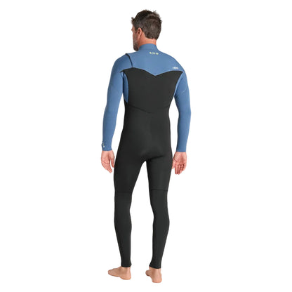 Combinaison été homme C-Skins NuWave Session 3/2 mm GBS à zip poitrine 2026 - Black/Steel Blue X /Lime