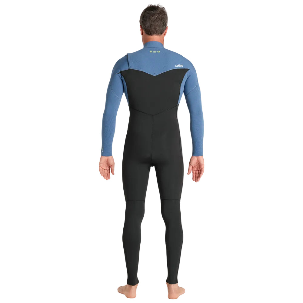 Combinaison été homme C-Skins NuWave Session 3/2 mm GBS à zip poitrine 2026 - Black/Steel Blue X /Lime