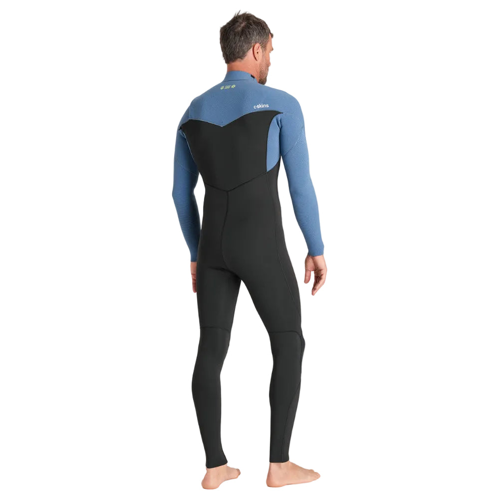 Combinaison été homme C-Skins NuWave Session 3/2 mm GBS à zip poitrine 2026 - Black/Steel Blue X /Lime