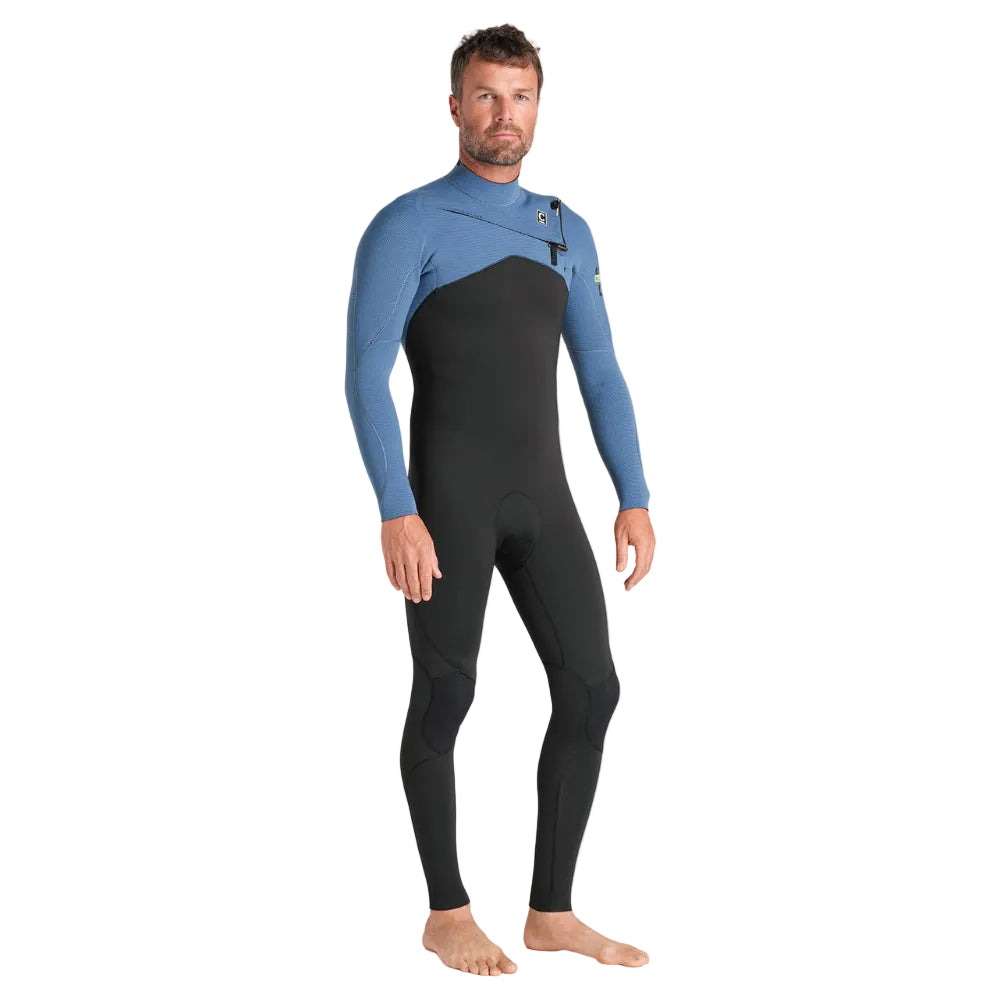 Combinaison été homme C-Skins NuWave Session 3/2 mm GBS à zip poitrine 2026 - Black/Steel Blue X /Lime