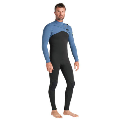 Combinaison été homme C-Skins NuWave Session 3/2 mm GBS à zip poitrine 2026 - Black/Steel Blue X /Lime