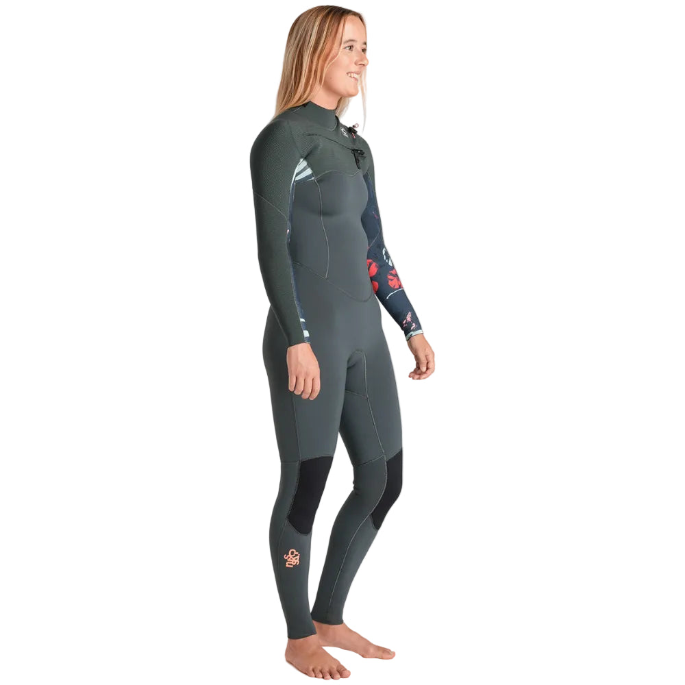 C-Skins NuWave Solace 3/2mm Womens GBS Chest Zip Steamer - Forest Green