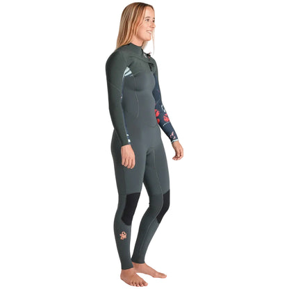 C-Skins NuWave Solace 3/2mm Womens GBS Chest Zip Steamer - Forest Green
