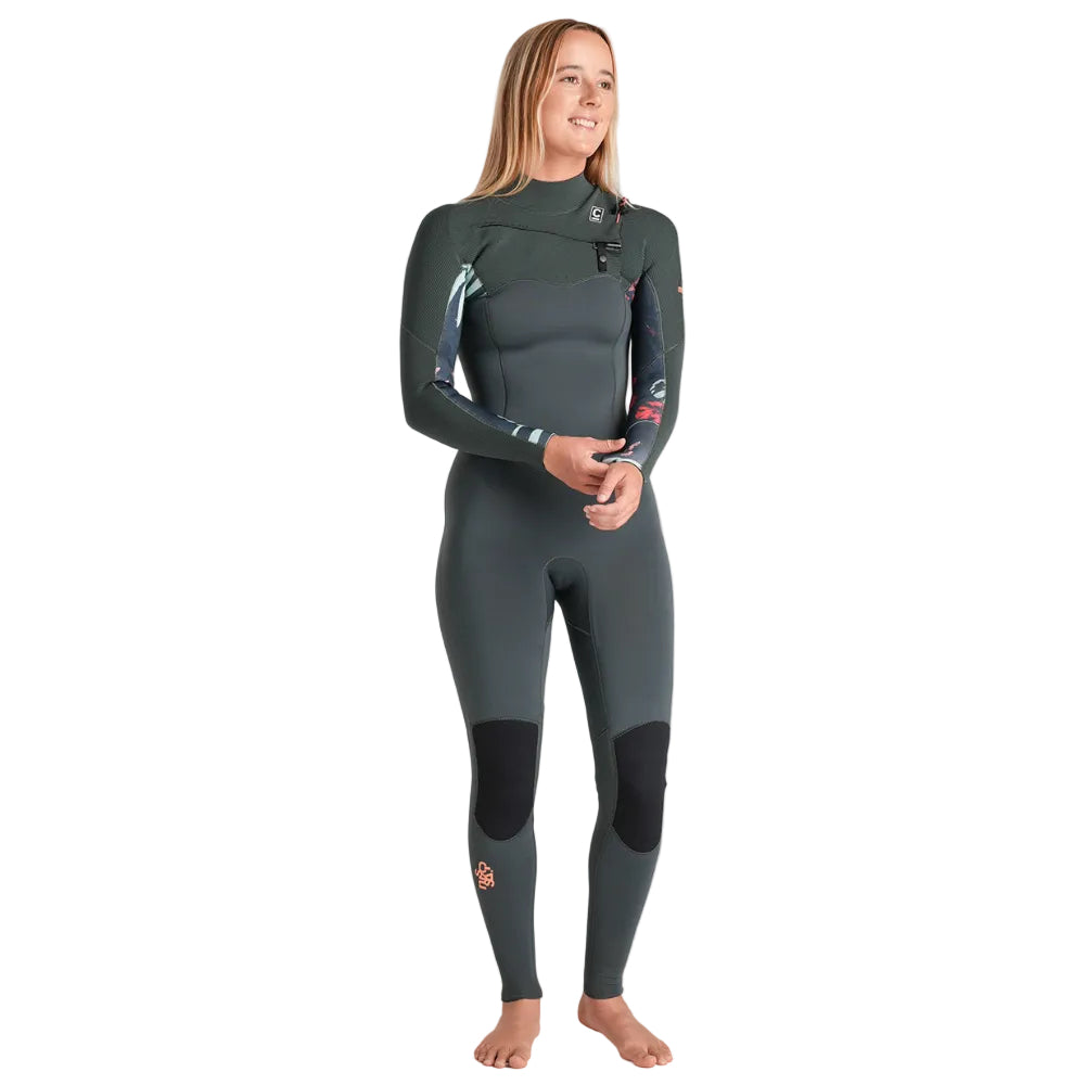 C-Skins NuWave Solace 3/2mm Womens GBS Chest Zip Steamer - Forest Green