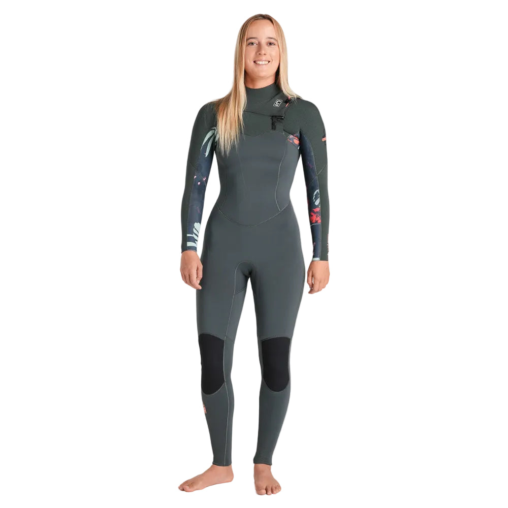 C-Skins NuWave Solace 3/2mm Womens GBS Chest Zip Steamer - Forest Green