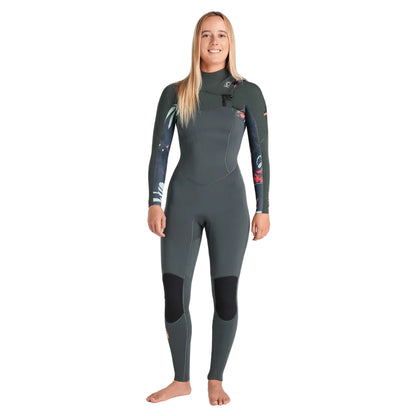 C-Skins NuWave Solace 3/2mm Womens GBS Chest Zip Steamer - Forest Green