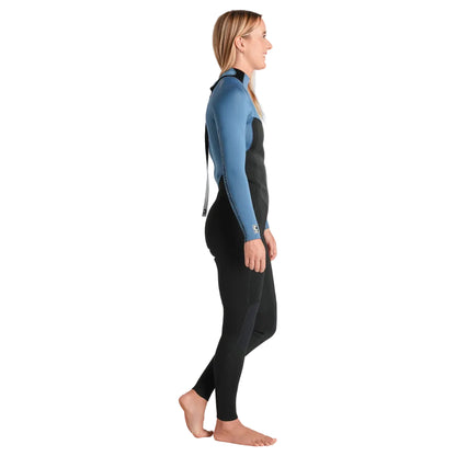 Combinaison C-Skins NuWave Surflite 3/2 mm femme GBS à zip dorsal 2026 - Black/Steel Blue