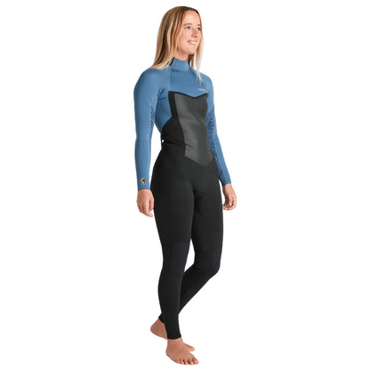 Combinaison C-Skins NuWave Surflite 3/2 mm femme GBS à zip dorsal 2026 - Black/Steel Blue