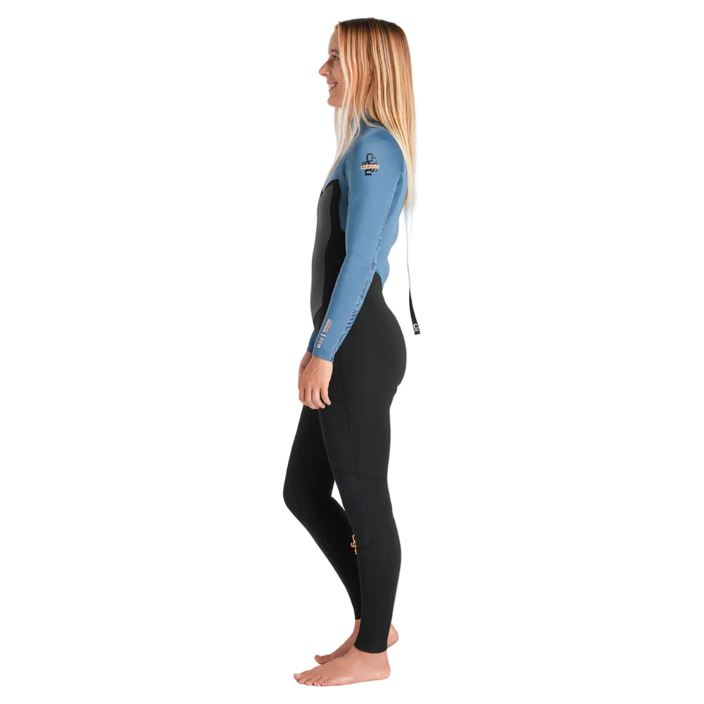 Combinaison C-Skins NuWave Surflite 3/2 mm femme GBS à zip dorsal 2026 - Black/Steel Blue