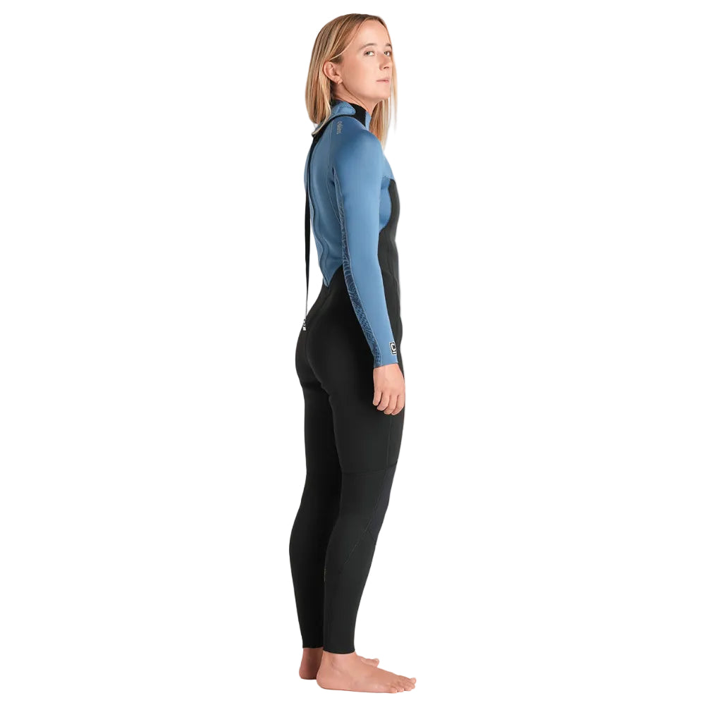 Combinaison C-Skins NuWave Surflite 3/2 mm femme GBS à zip dorsal 2026 - Black/Steel Blue