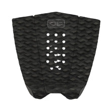 Black surfboard fish tail pad with geometric pattern on a white background