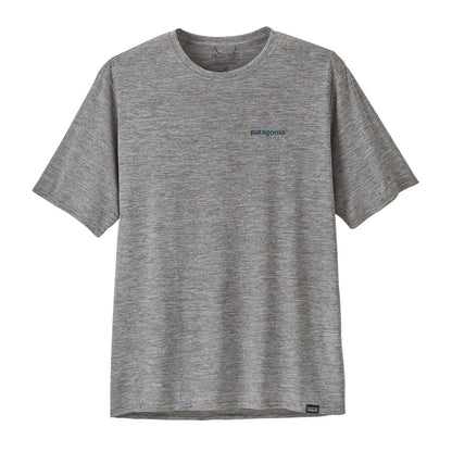 Patagonia Men's Capilene Cool Daily Waters Graphic Shirt - Boardshort Logo Abalone Blue: Feather Grey