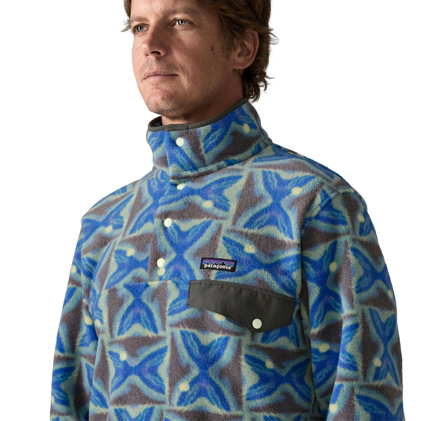 Patagonia Mens Lightweight Synchilla Snap-T Fleece Pullover - Deep Freeze: Forge Grey