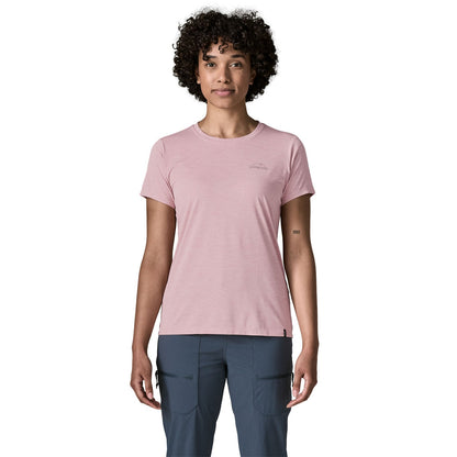 Patagonia Womens Capilene Cool Daily Shirt - P-6 Cosmos - Fuzzy Mauve / Light Fuzzy Mauve X-Dye