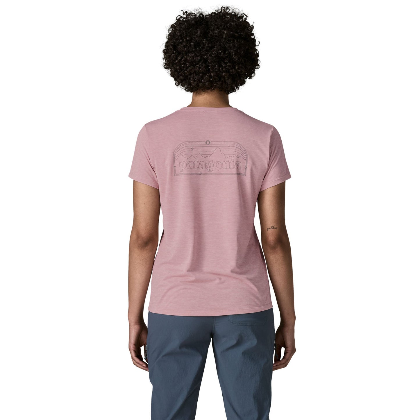 Patagonia Womens Capilene Cool Daily Shirt - P-6 Cosmos - Fuzzy Mauve / Light Fuzzy Mauve X-Dye