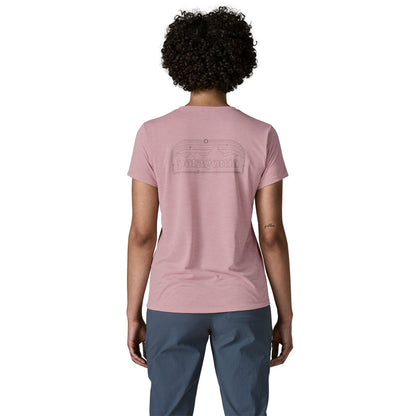 Patagonia Womens Capilene Cool Daily Shirt - P-6 Cosmos - Fuzzy Mauve / Light Fuzzy Mauve X-Dye