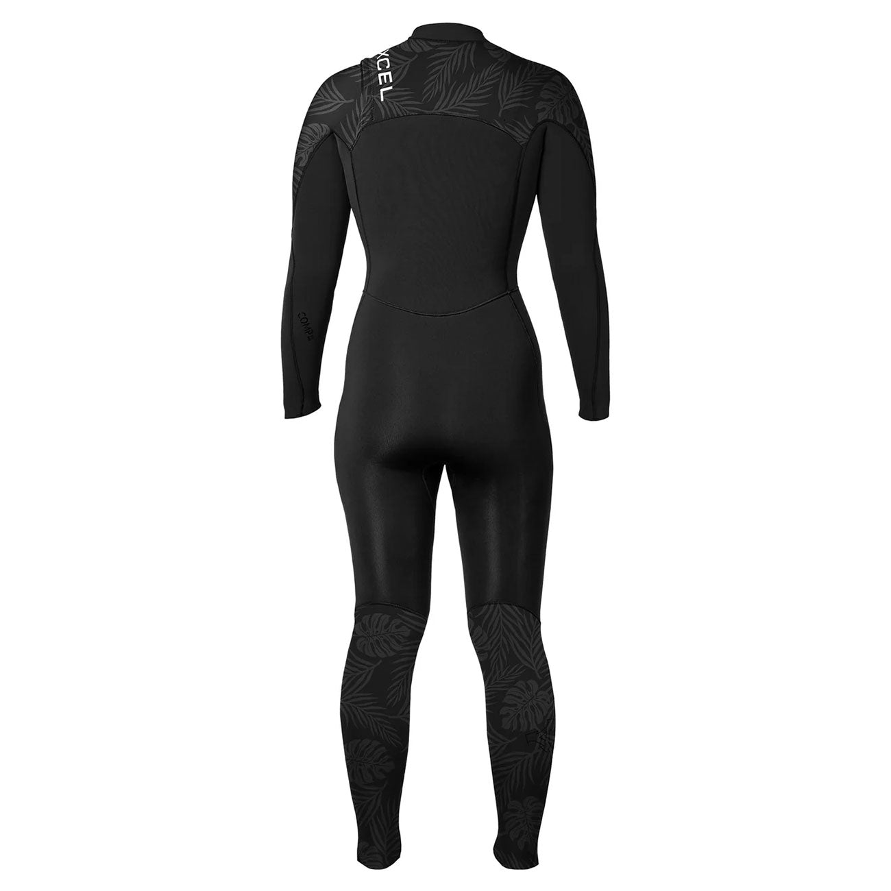 Xcel Comp 4/3mm Chest Zip Womens Wetsuit - Black/Black Palm Print
