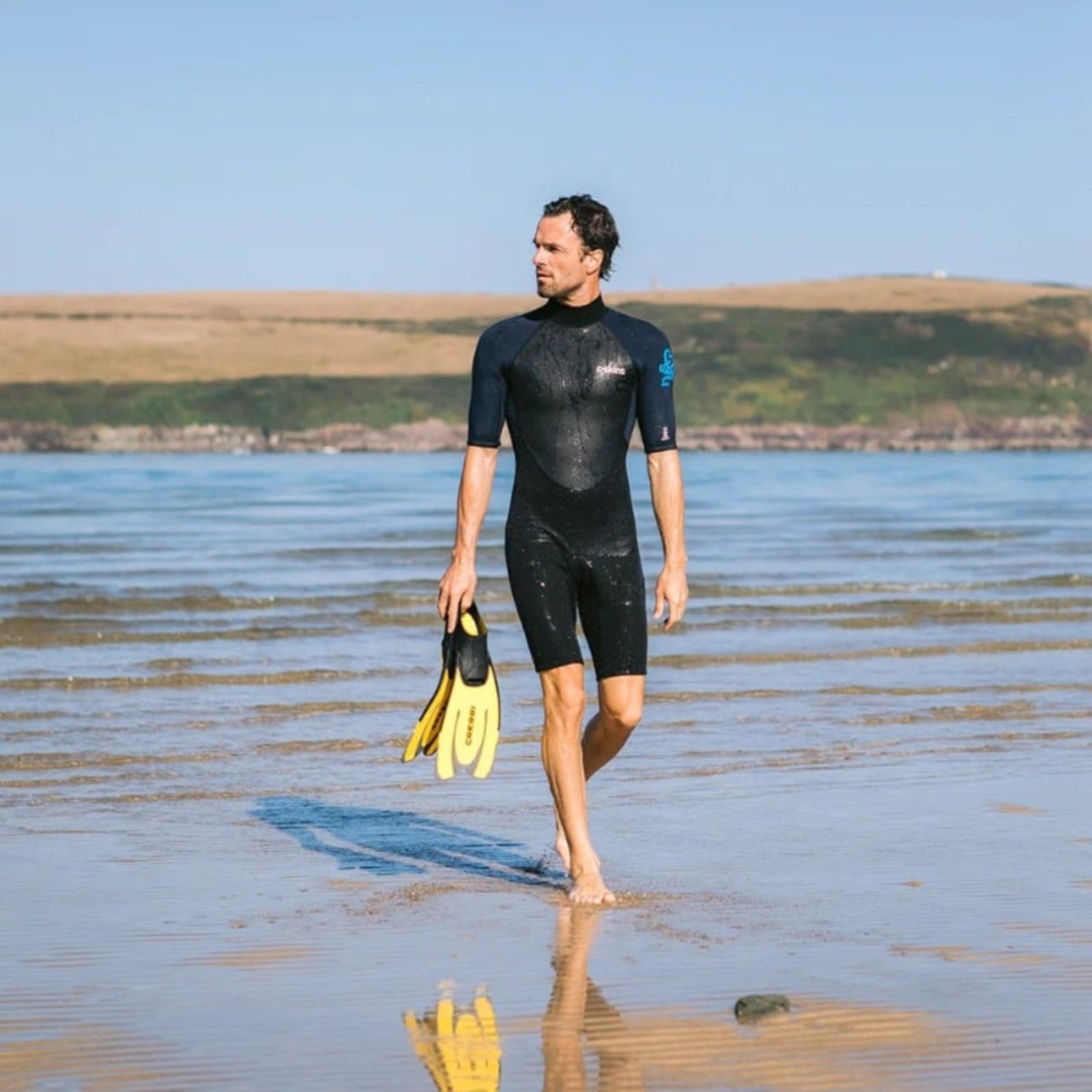 C-Skins Element 3/2mm Men's Shorty Wetsuit 2026 - Black/Slate/Cyan