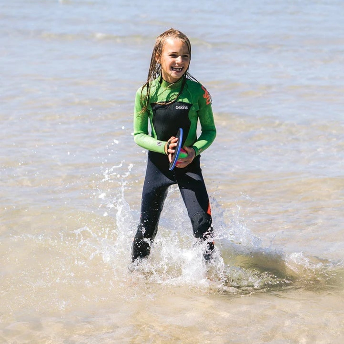 C Skins Legend 4/3mm GBS Kids Wetsuit - Slate Navy / Lime
