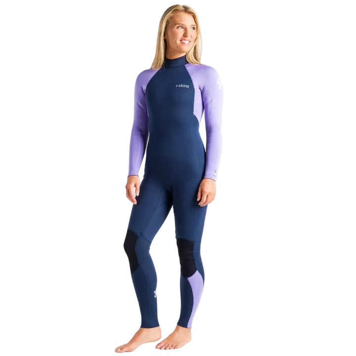 C-Skins Surflite 3/2mm Back Zip Women's Summer Wetsuit - Bluestone / Lilac