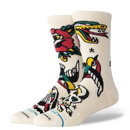 Stance Bert Krak Flash Crew Socks in Canvas