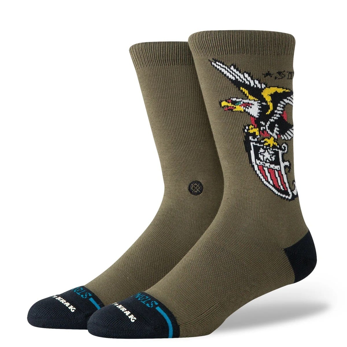 Stance Bert Krak The Eagle Crew Socks in Military Green