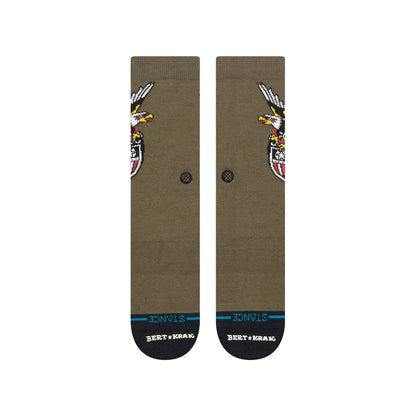 Stance Bert Krak The Eagle Crew Socks - Military Green