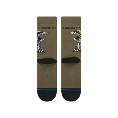 Stance Bert Krak The Eagle Crew Socks - Military Green