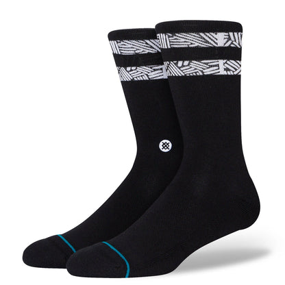 Stance Scratched Crew Socks in Black
