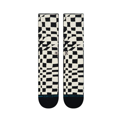 Stance Wave Check Crew Socks - Black