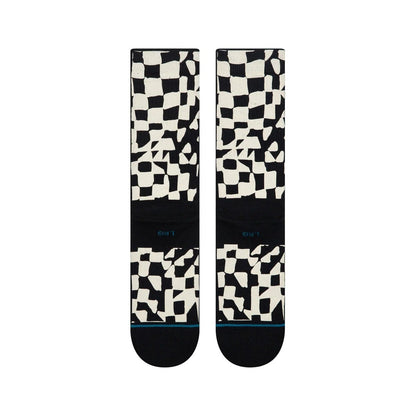 Stance Wave Check Crew Socks - Black