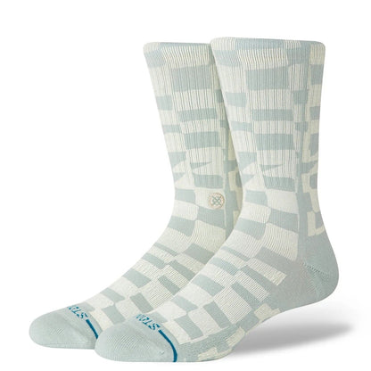 Stance Wave Check Crew Socks in Pale Blue