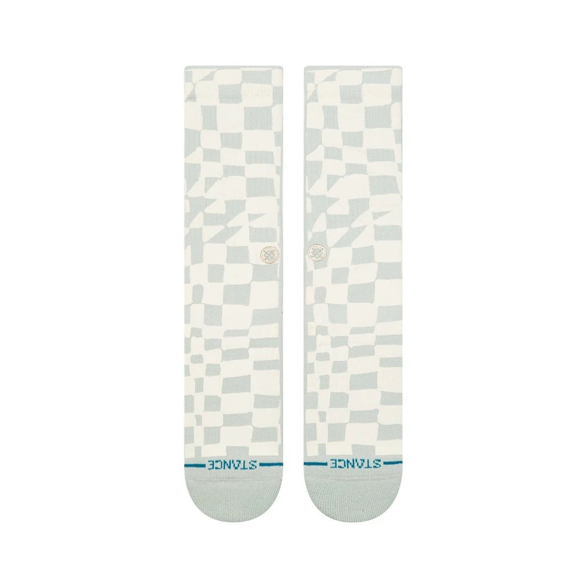 Stance Wave Check Crew Socks - Pale Blue