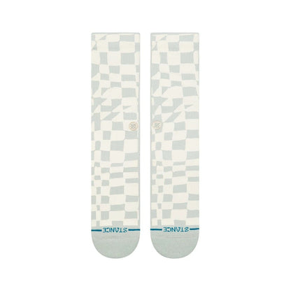 Stance Wave Check Crew Socks - Pale Blue
