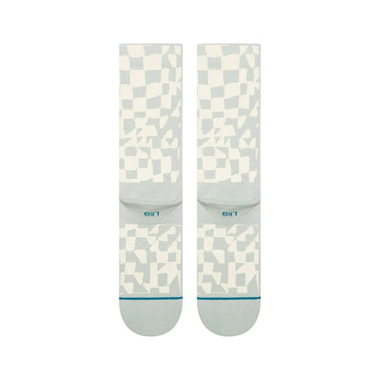 Stance Wave Check Crew Socks - Pale Blue