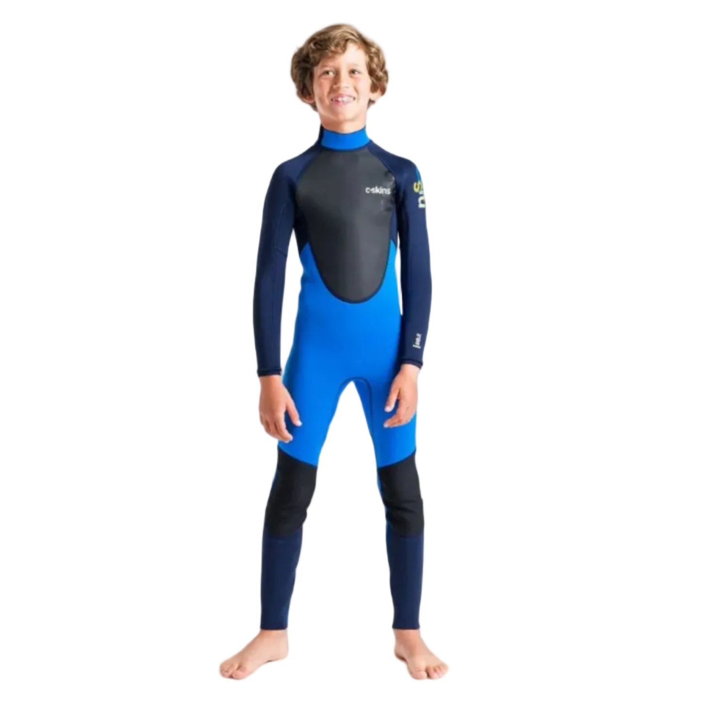 C Skins Element 3/2mm Back Zip Kids Wetsuit - Cyan / Slate