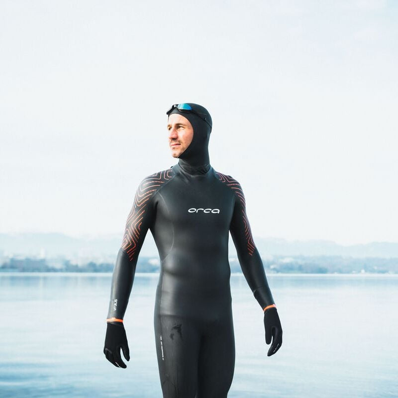 Orca Vitalis Thermal Men's Openwater Swim Wetsuit 2026 - Black/Orange