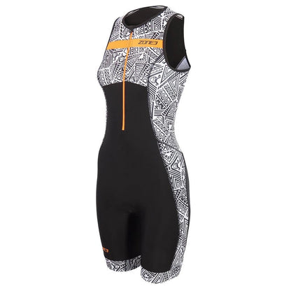 Zone3 Women's Activate+ Kona Speed Sleeveless Trisuit in Black/White