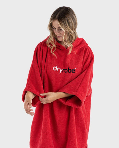 Dryrobe Organic Cotton Short Sleeve Towel Robe - Red