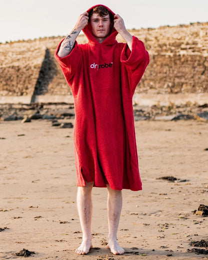 Dryrobe Organic Cotton Short Sleeve Towel Robe - Red