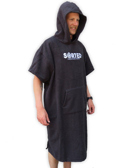 Sorted Surf Premium Hooded Changing Robe - Black
