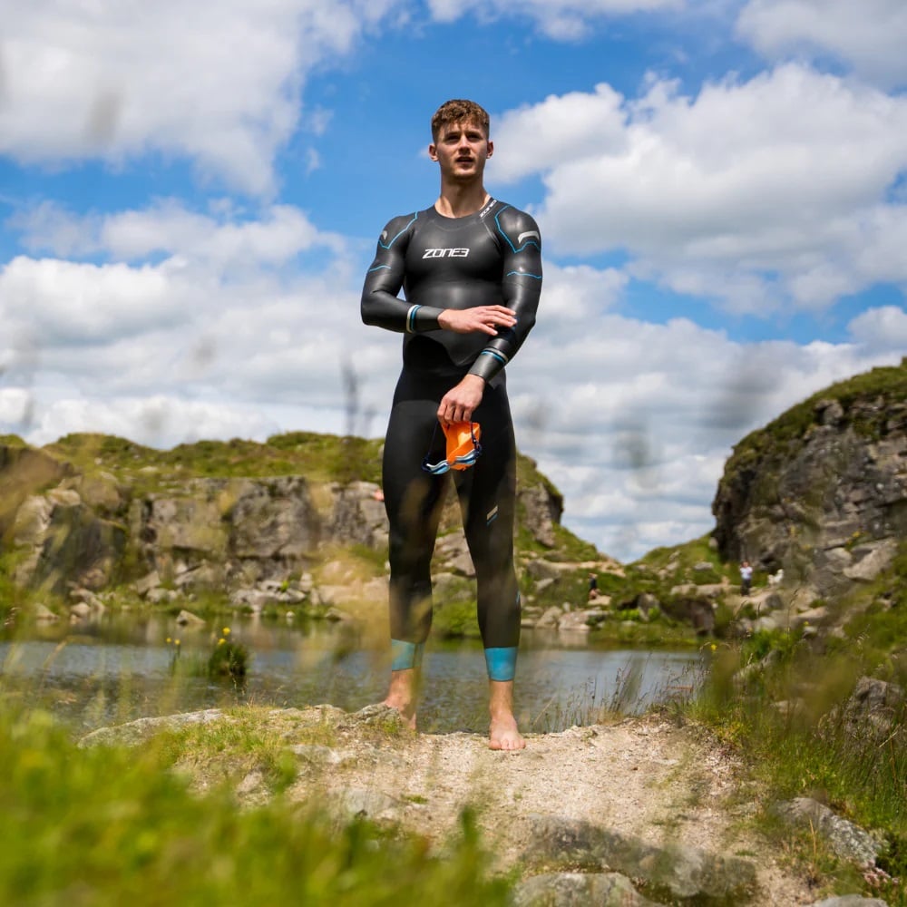 ZONE3 Men's Advance Open Water Swim Wetsuit - Black / Blue