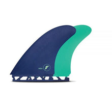 Futures Akila Fibreglass Twin Fins in Blue/Green