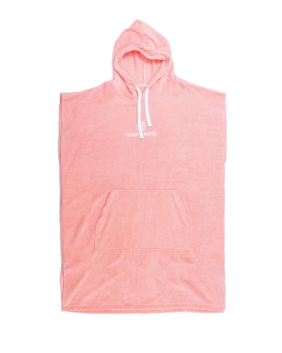 Ocean & Earth Hooded Womens Poncho Towel - Shell Pink