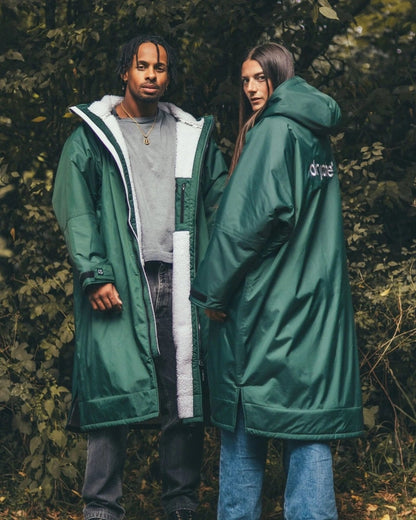Dryrobe Advance Long Sleeve Changing Robe - Dark Green / Nimbus Cloud