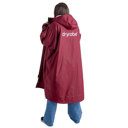 Dryrobe Advance Long Sleeve Changing Robe - Burgundy / Silver Grey